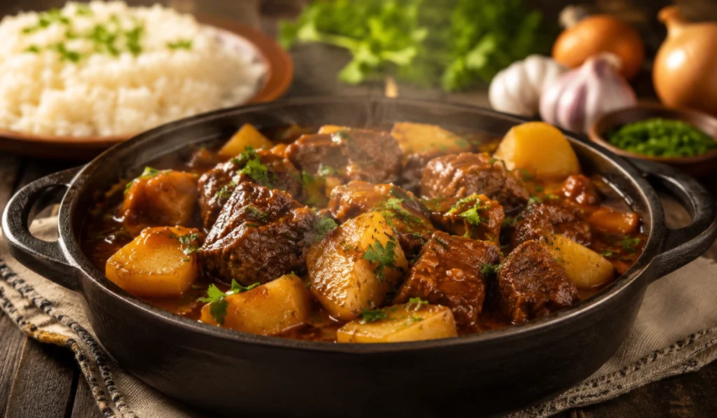 Carne de panela macia: receita simples com batatas e molho encorpado