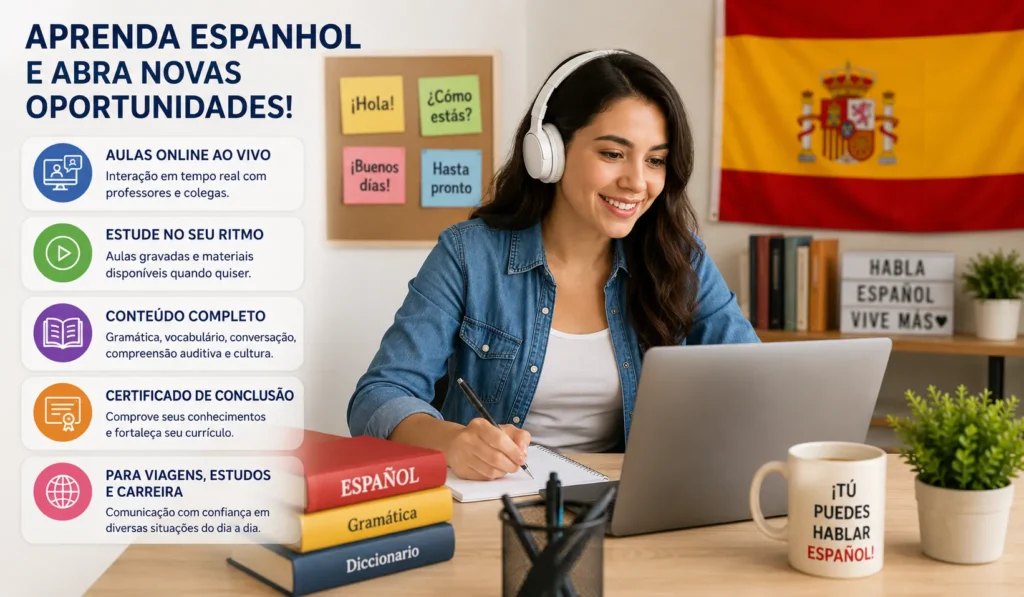 Aulas de espanhol online e interativas
