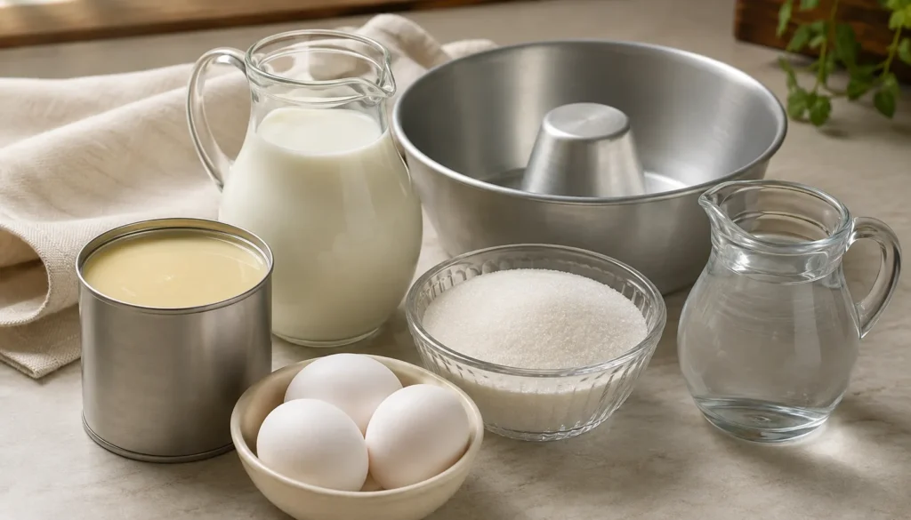 Ingredientes para pudim