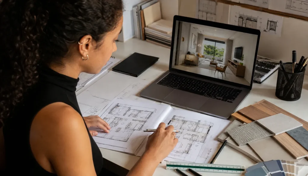 Aprendizado de projetos 2D e 3D em Design de Interiores