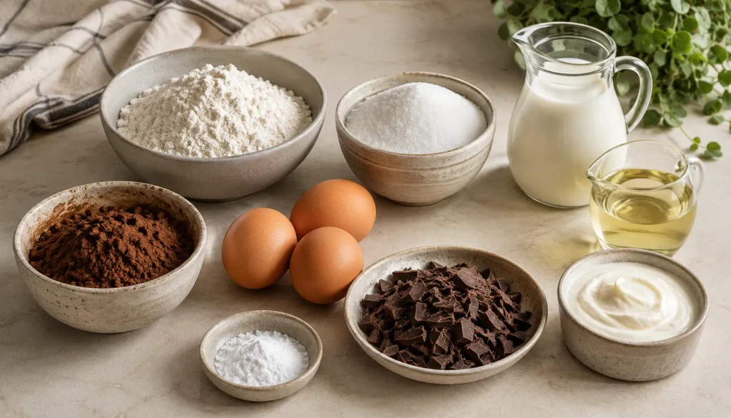 Ingredientes para o Bolo