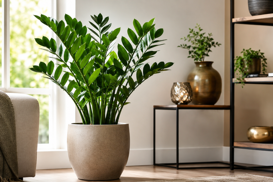 Cantinho moderno e acolhedor com plantas