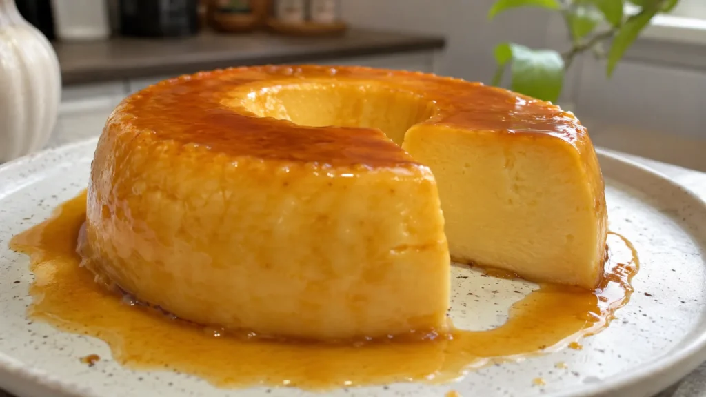 Pudim de leite condensado na air fryer cremoso e desenformado com calda de caramelo