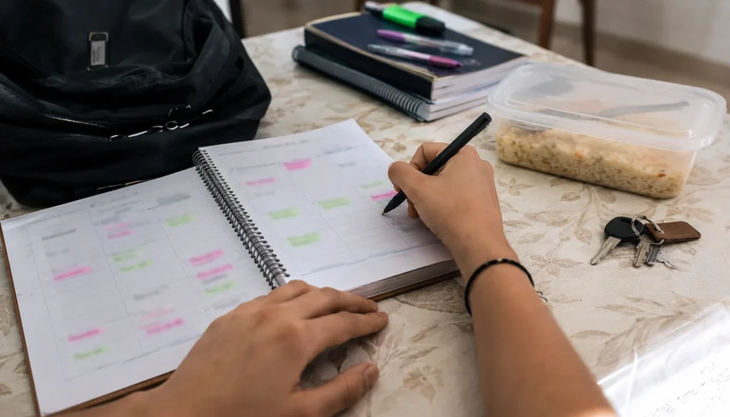 Bloco de recuperação no cronograma de estudos