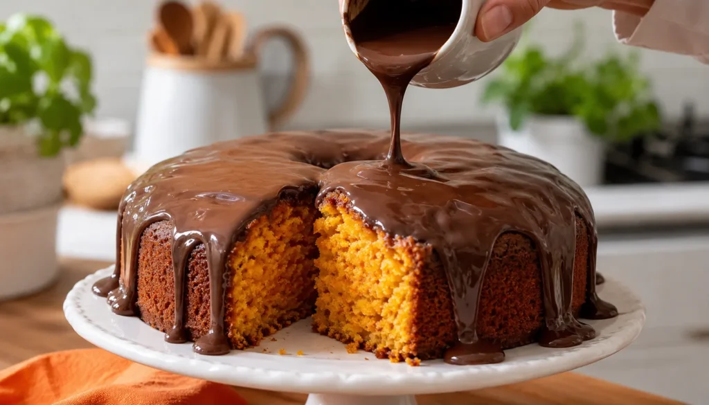 Bolo de cenoura com cobertura De chocolate