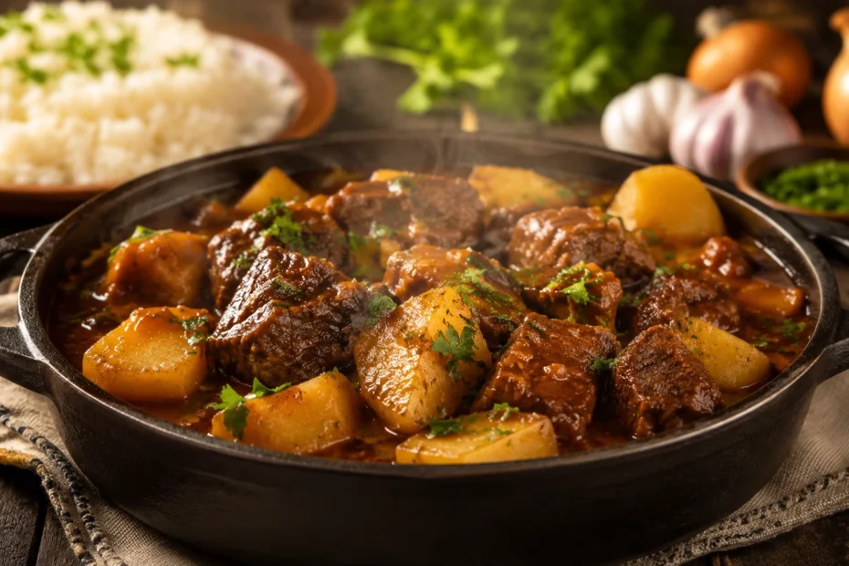 Carne de panela macia: receita simples com batatas e molho encorpado