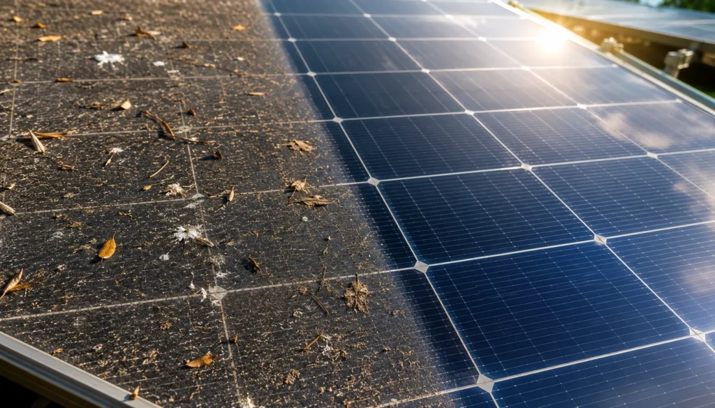 Por que lavar as placas solares faz diferença?