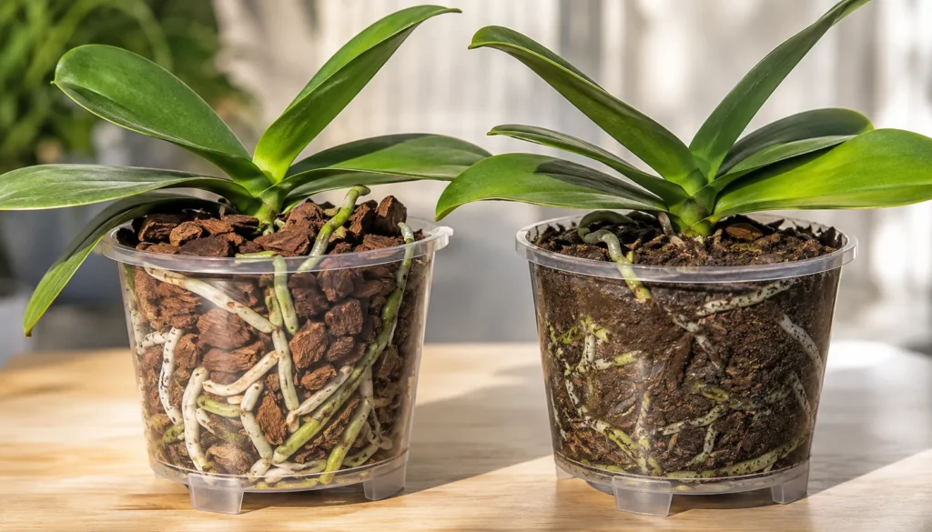 Substrato de orquídea e retenção de umidade