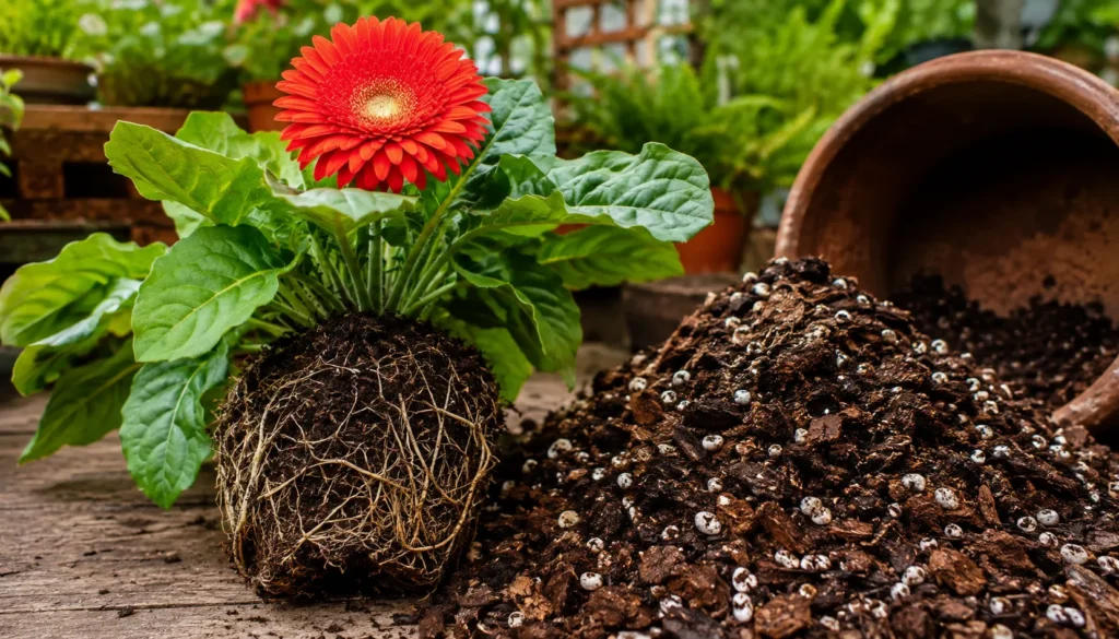 Substrato aerado para cultivo de gérbera