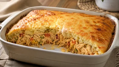 Torta de frango de liquidificador brasileira recém-assada