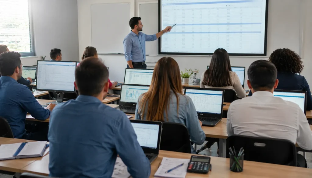 Sala de Aula de Técnico em Contabilidade com Aprendizagem Prática em Laboratório de Informática