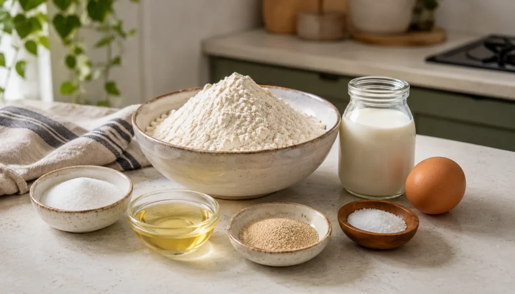 Ingredientes para pão caseiro