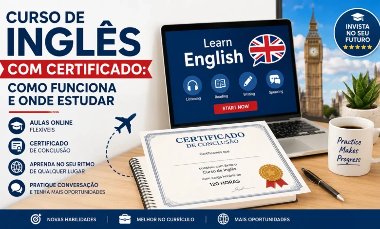 Curso de inglês com certificado