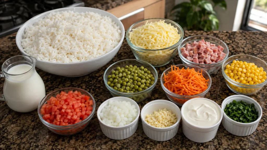 Ingredientes organizados