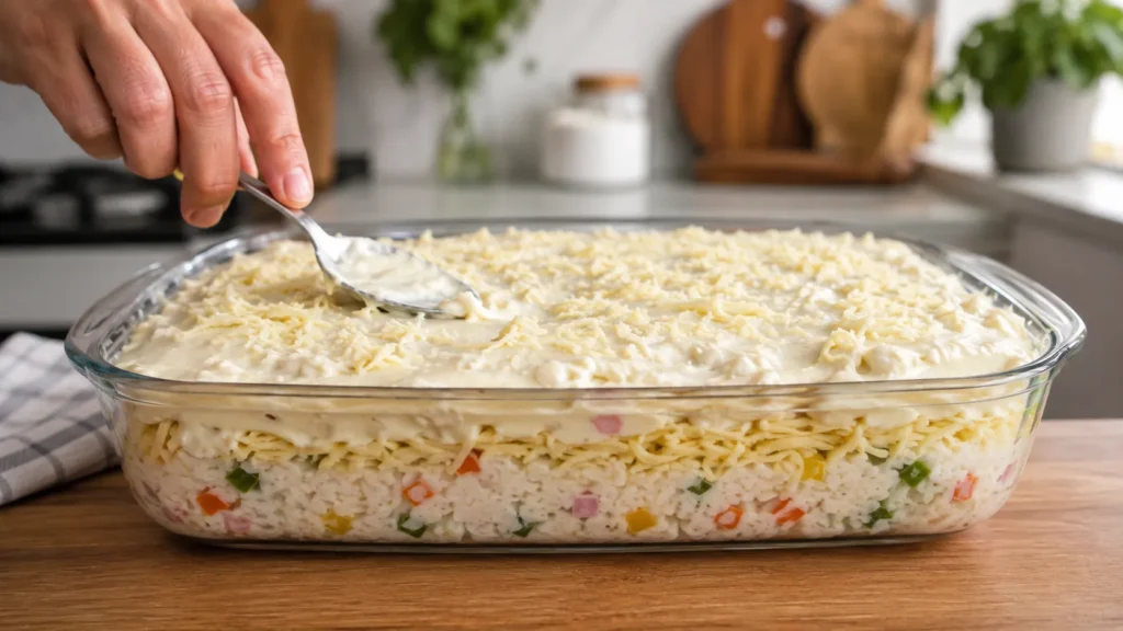Montagem de arroz de forno