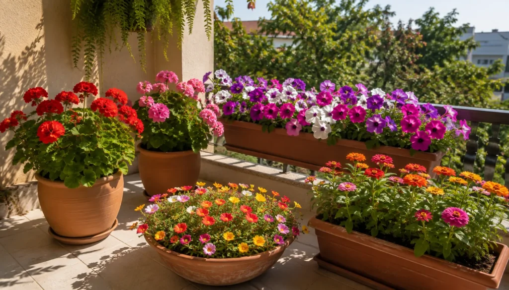 Flores para varandas com bastante sol