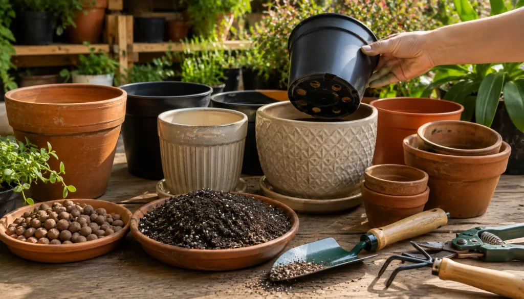 Como preparar vasos e jardineiras